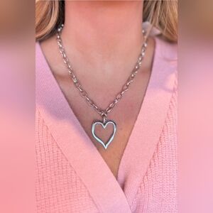 Chansutt Silver Open Heart Pendant Necklace